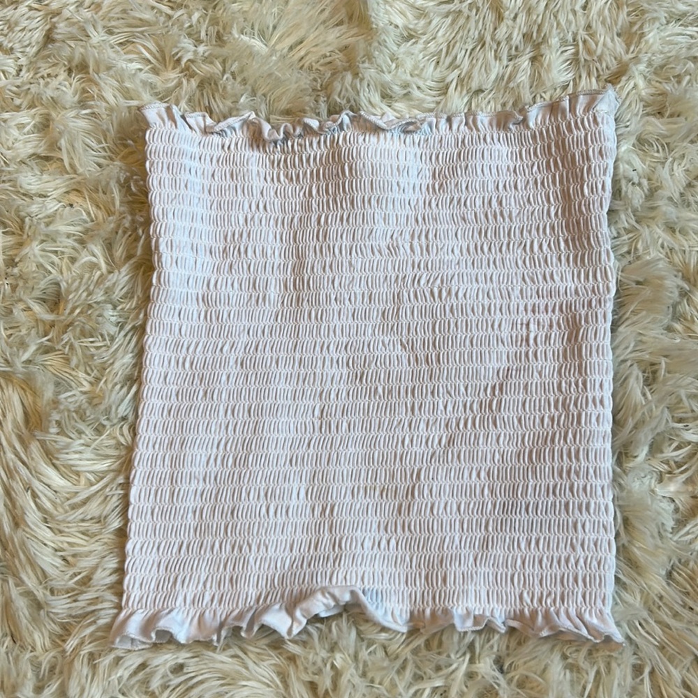 White tube top with stretchy fabric